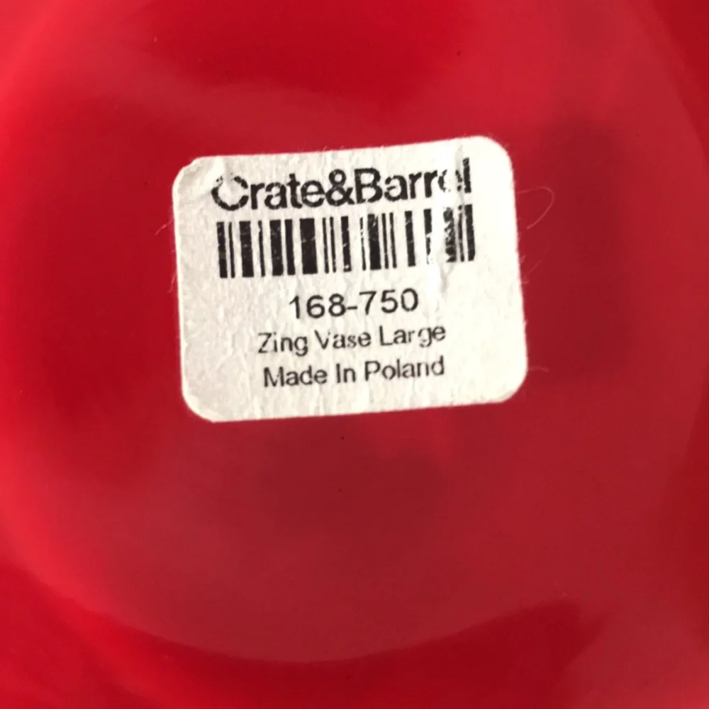 Crate& Barrel large zing vase